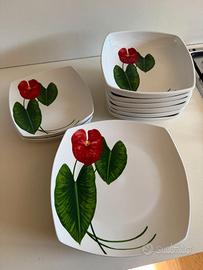 Servizio Piatti Quadrati Luminarc Anthurium