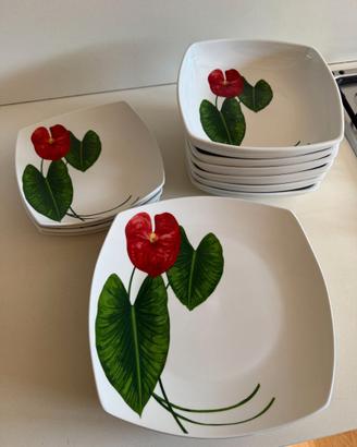 Servizio Piatti Quadrati Luminarc Anthurium