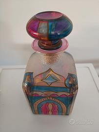vaso bottiglia in cristallo colorato 
