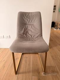 Sedia velluto tortora design