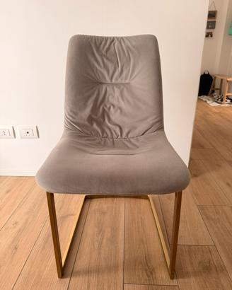 Sedia velluto tortora design