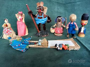 Lotto vecchi rari pupazzi e bambole, Burlap Doll