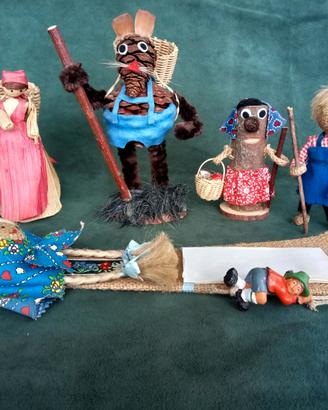 Lotto vecchi rari pupazzi e bambole, Burlap Doll