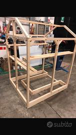 Serra arrigianale fiori casetta voliera