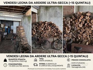 LEGNA ULTRASECCA STAGIONATA 10 ANNI - 15 QUINTALI
