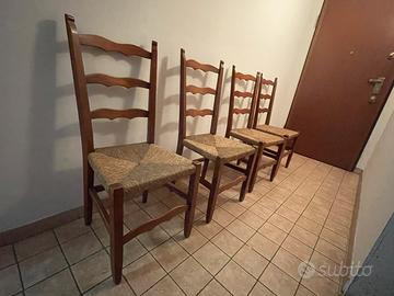 4 sedie di paglia
