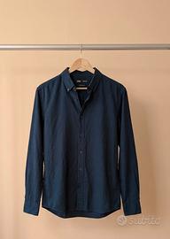 Camicia Bershka blue navy regular fit in cotone M