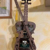 Porta bottiglia in legno a forma di violino
