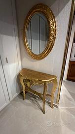 console con specchio oro