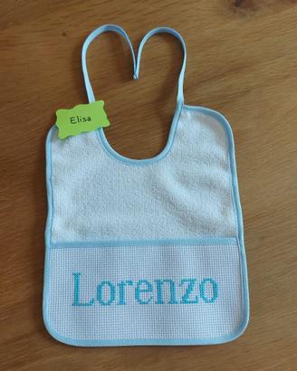 Bavaglino neonato Personalizzato nome LORENZO