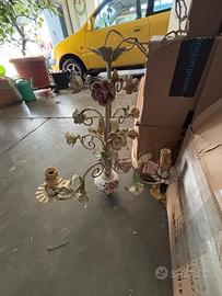 Candelabro vintage in ferro battuto