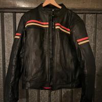 Giacca moto invernale di pelle foderata
