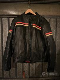 Giacca moto invernale di pelle foderata