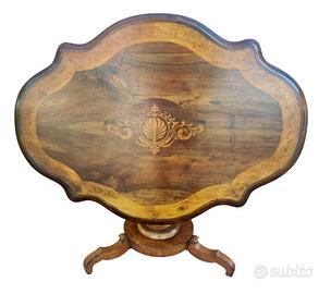 Tavolo cappello del prete intarsiato Emiliano XIX