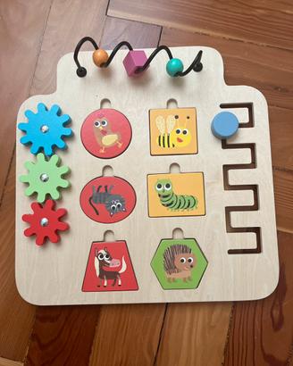 Pannello Attività Multi-Gioco in Legno per Bambini