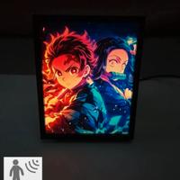 Quadro demons slayer con cornice retroilluminat