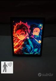 Quadro demons slayer con cornice retroilluminat
