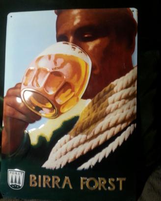 Insegna pubblicitaria birra FORST in lamierino