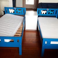 2 lettini per bambini Ikea Kritter blu 75x165cm+