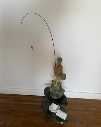 Trofeo pescatore vetro anni 80