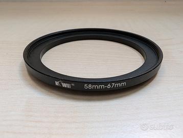 Anello adattatore fotografico da 58mm a 67mm