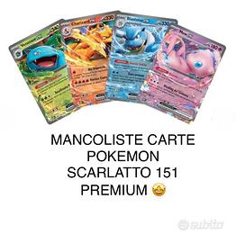 Completo mancoliste Pokemon SCARLATTO 151 PREMIUM