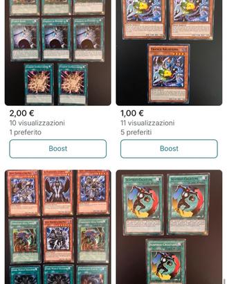 Carte varie yugioh ( prezzi in foto)