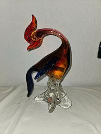 Scultura di Murano raffigurante un gallo