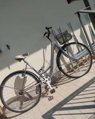 Bicicletta Olanda Venere bianca grigia e rosa