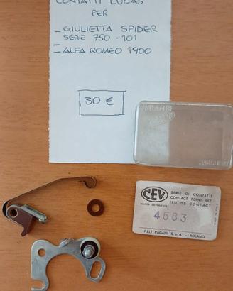 Puntine Lucas per Giulietta spider e auto inglesi