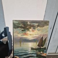 Dipinto olio su tela Barche a vela