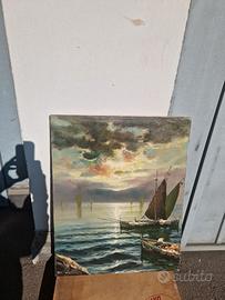 Dipinto olio su tela Barche a vela