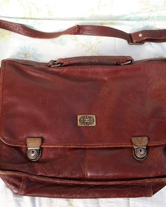 Borsa firmata pelle cuoio vintage art of travel