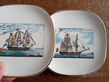 VECCHI POSACENERE CON VELIERI  TOGNANA VINTAGE 