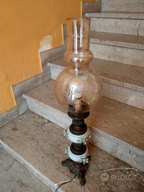 lume da tavolo anni 60 in ceramica ed ottone 