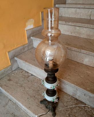 lume da tavolo anni 60 in ceramica ed ottone 