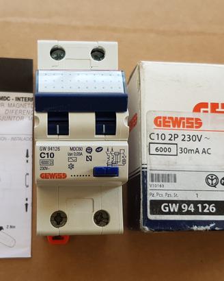 interuttore bipolare GW 10A 0,03A 6000