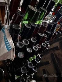 Bottiglie + porta bottiglie in ferro