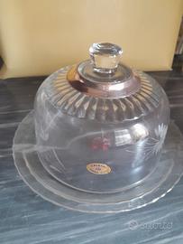 Piatto portadolci in cristallo con cupola
