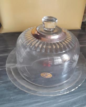 Piatto portadolci in cristallo con cupola