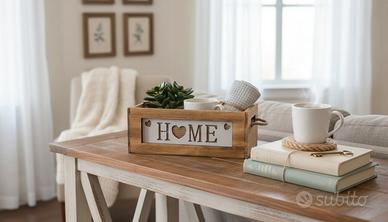 Cassetta decorativa "Home" in legno