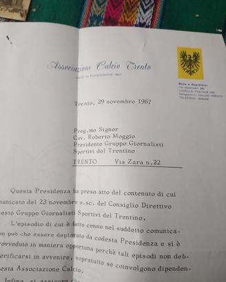 cimeli calcio Trento.