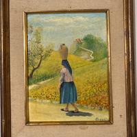 Dipinto olio su tela 35,5x29,5 cm - 1970