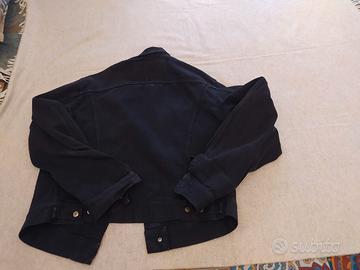 giacca jeans nera uomo