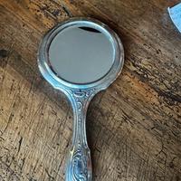 Specchio da mano vintage argentato stile barocco