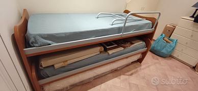 Letto multifunzionale in legno per ragazzi