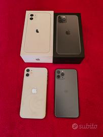 2 Apple iPhone 11 pro e iPhone 11 grigio e bianco 