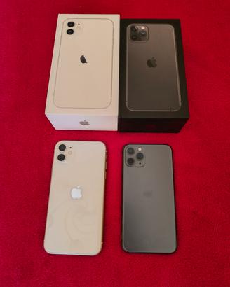 2 Apple iPhone 11 pro e iPhone 11 grigio e bianco 