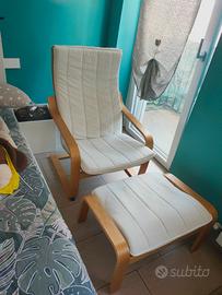 IKEA POÄNG – Poltrona + Poggiapiedi