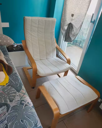 IKEA POÄNG – Poltrona + Poggiapiedi